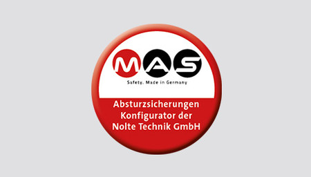 Button mit Link zum MAS-Konfigurator für Absturzsicherung.